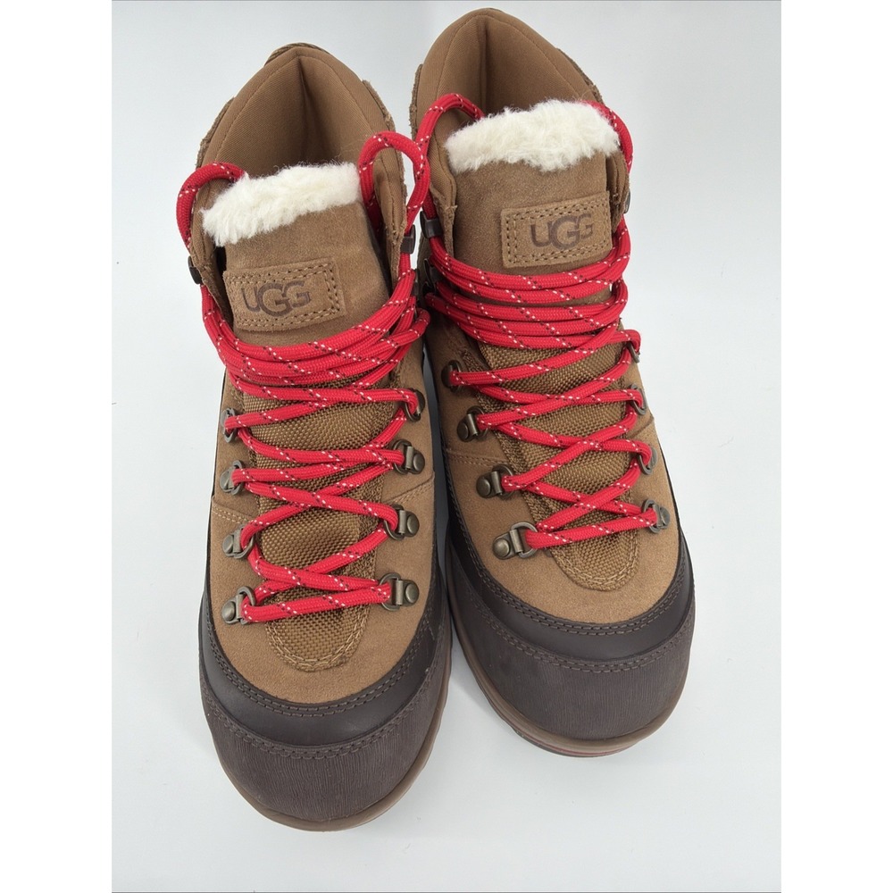 UGG Brecken Lace Women's 7 Chestnut Waterproof Suede Vibram Winter Boots New